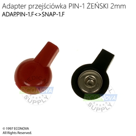 ADAPTER PRZEJŚCIÓWKA PIN-1 ŻEŃSKI 2mm (śr.zew.6,3mm)<>SNAP-1